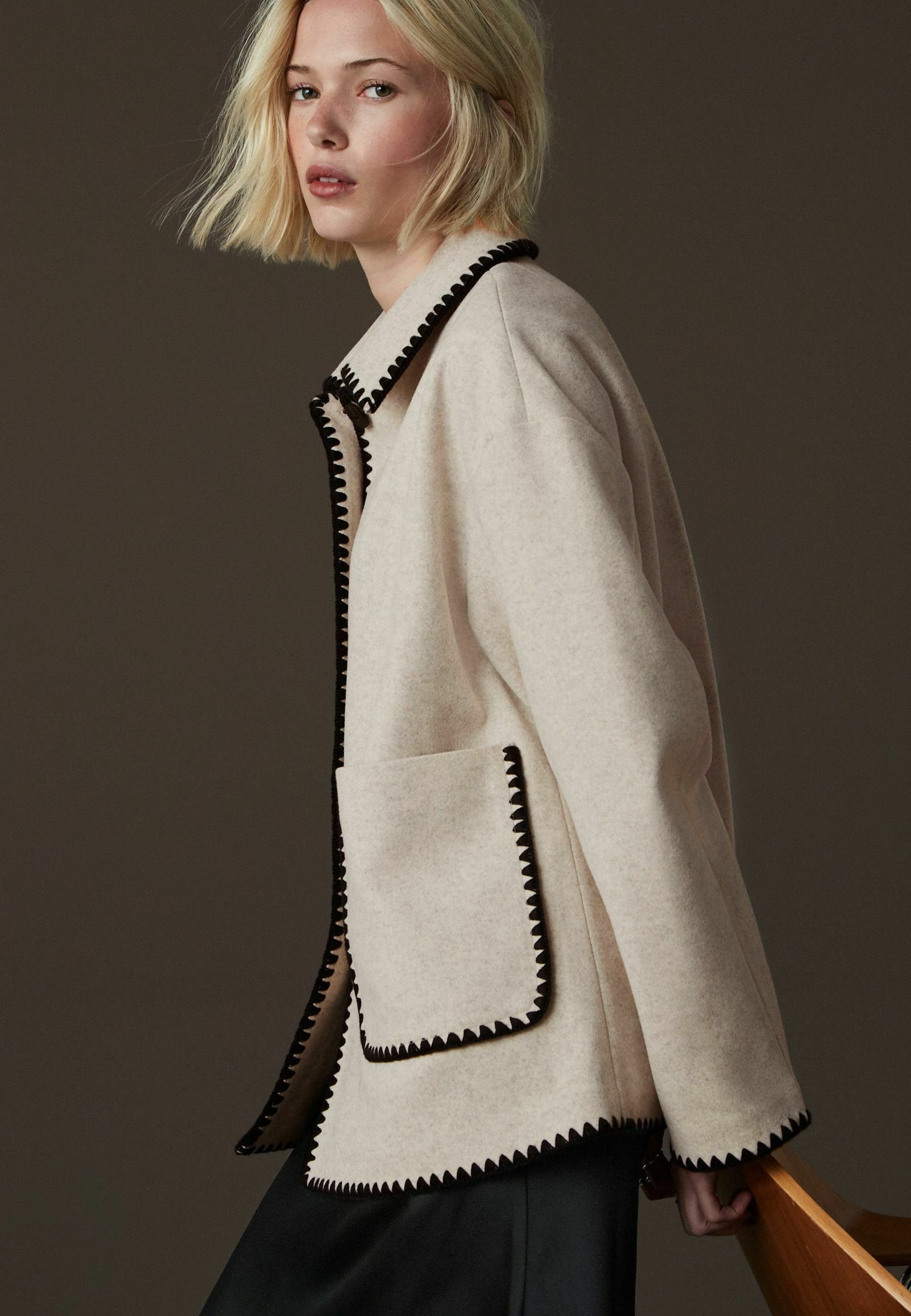 Next EMBROIDERED STITCH - Summer jacket - neutral/beige - Zalando