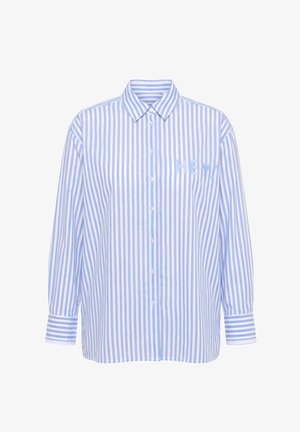 MIAMODA, STREIFENBLUSE, KAVIARPRINT-SCHRIFTZUG, LANGARM - Blusa - swell blue