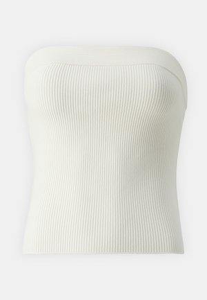 Banguotas, be petnešėlių viršus, pagamintas iš minkštos, elastingos medžiagos šviesiai baltos spalvos. Turi lygų iškirpimą ir priglustančią siluetą, užtikrinantį tvirtą prigludimą.