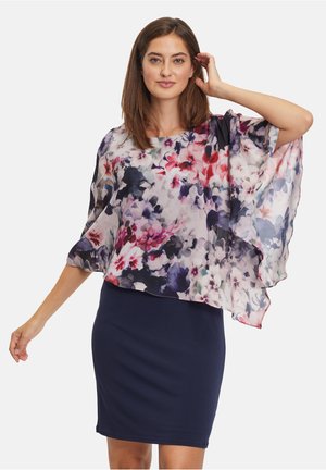 MIT BLUMENPRINT - Cocktailklänning - rosé dark blue