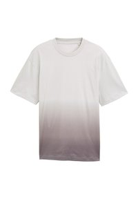 Korte mouwen T-shirt van lichtgewicht stof, met een verloopontwerp van wit naar donkergrijs, met een ronde halslijn en een ontspannen pasvorm.