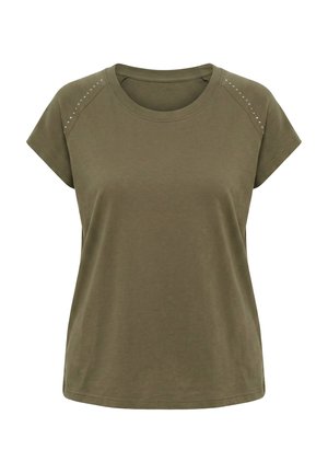 MIAMODA, T-SHIRT, BOXY FIT, OLIVE PRINT ON BACK - T-Shirt print - 854484641