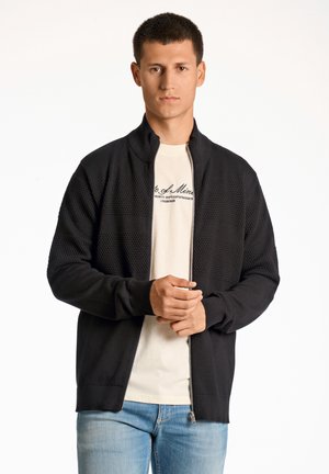 ZIP THROUGH PURL - Strickjacke - black