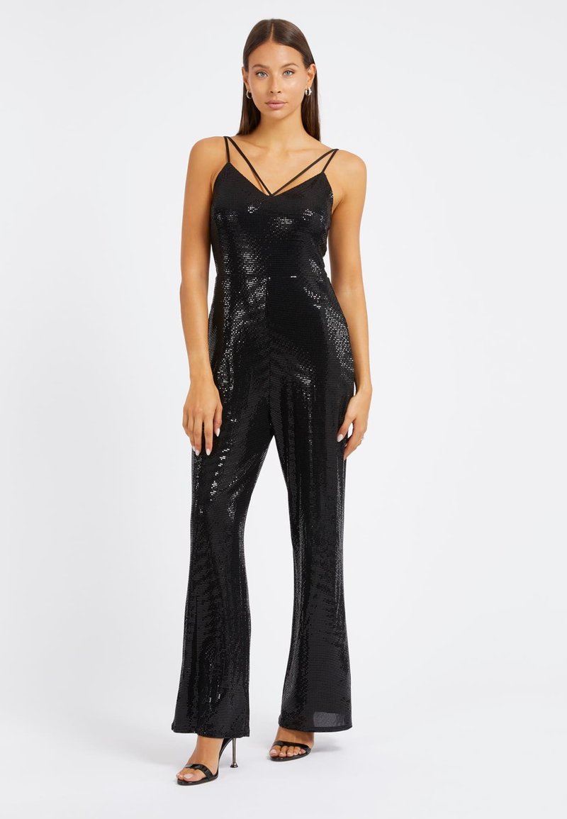 Guess PAILLETTEN MIT BEIN Jumpsuit schwarz Zalando.de