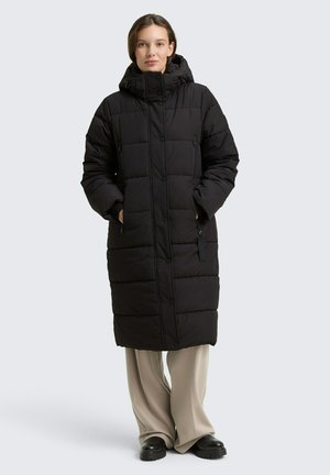MIT ABNEHMBARER KAPUZE - Wintermantel - deep black