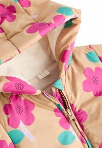 Next HOODED PUFFER - REGULAR FIT  - Abrigo de invierno - ochre yellow  pink floral
