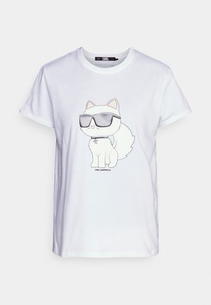 KARL LAGERFELD IKONIK CHOUPETTE - T-shirt med print - white