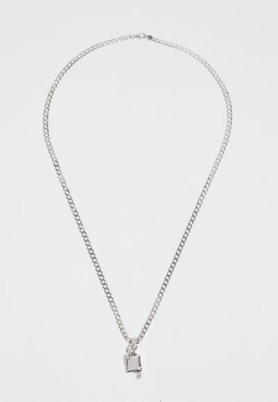 Alan Crocetti HARD MELT CURB CHAIN NECKLACE UNISEX - Náhrdelník - rhodium