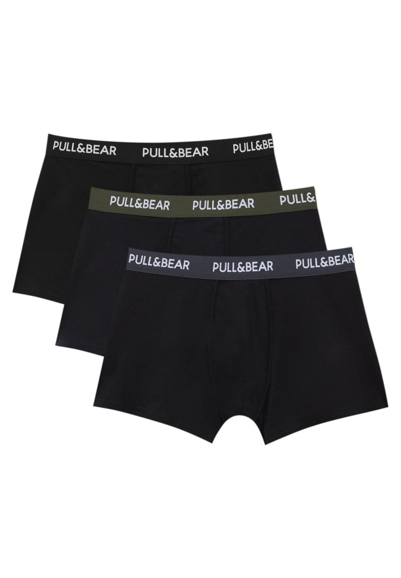 PULL&BEAR 3 PACK Panties mottled dark green/dunkelgrünmeliert