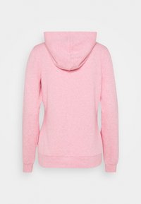 Felpa con cappuccio rosa, realizzata in tessuto morbido. Presenta una tasca a marsupio, polsini a costine e un collo rotondo. Design semplice senza decorazioni.