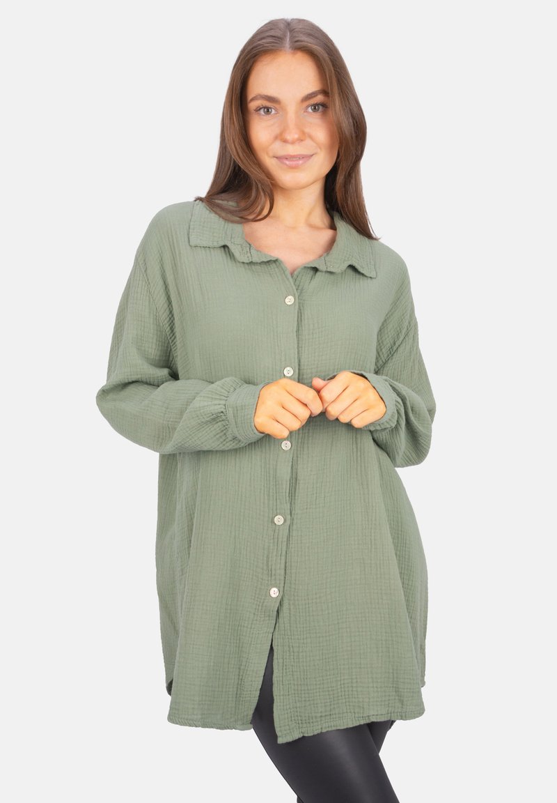 Seasons of April SUSIE MUSSELIN OVERSIZED - Button-down blouse - khaki