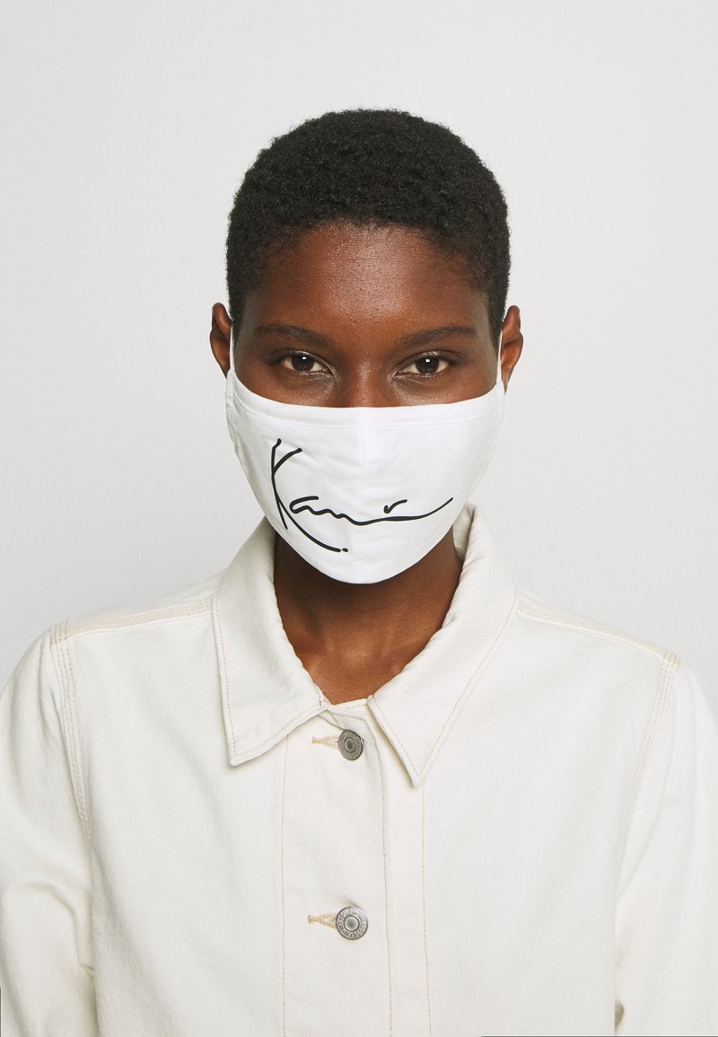 Karl Kani - SIGNATURE FACE MASK - Maschera in tessuto - white, Ingrandire