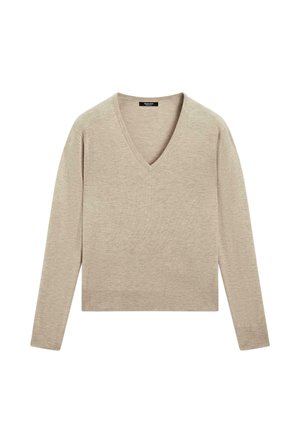 Massimo Dutti V-NECK  - Pullover - sand
