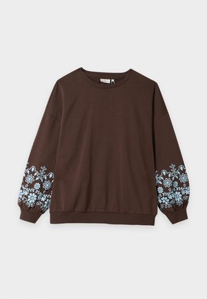 ONLY Carmakoma, CARBROOKE O NECK PRINT - Sweatshirt - brown