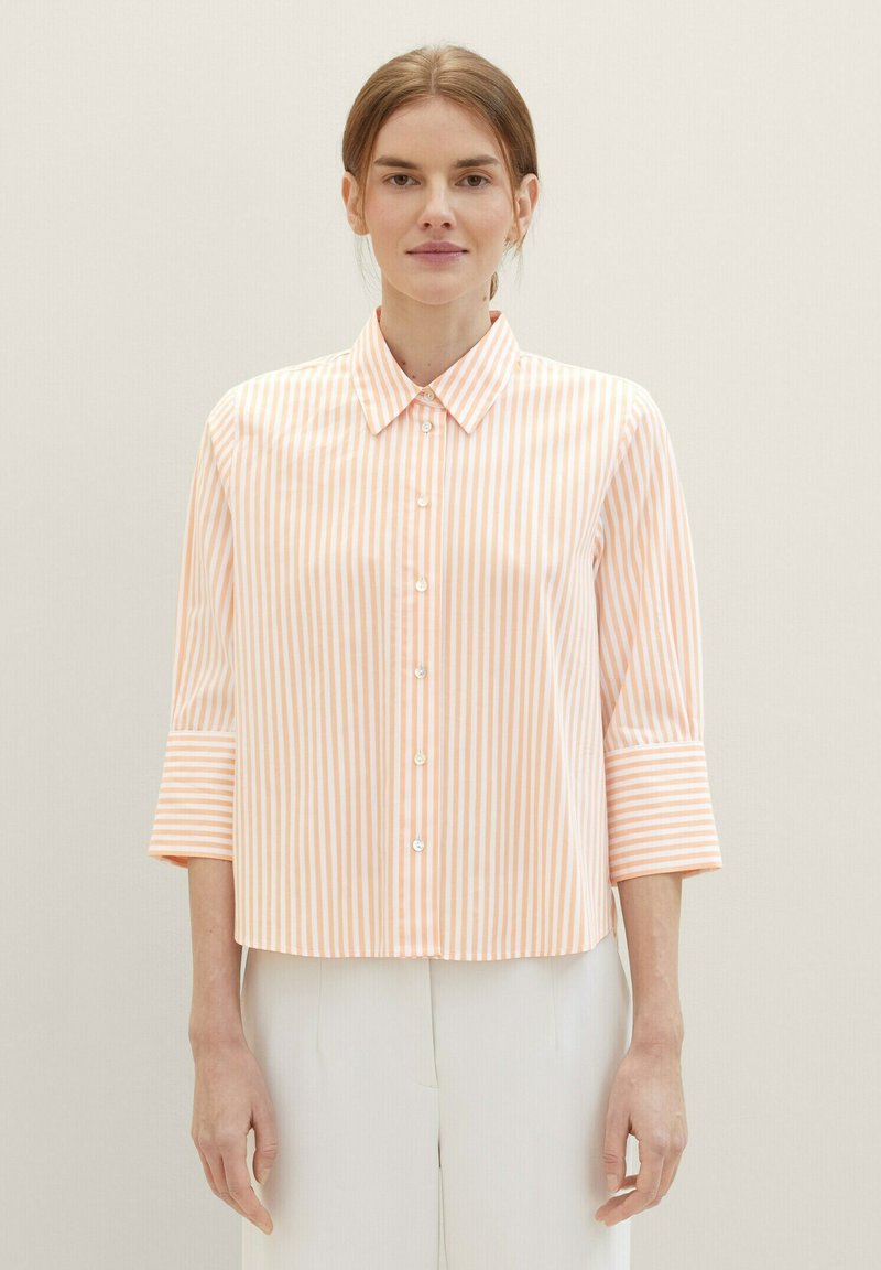 TOM TAILOR MIT VOLANTS - Camicetta - pink white flower design/fuxia