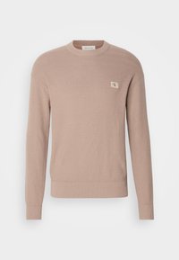 CASUAL TEXTURE SWEATER - Strikkegenser - taupe gray