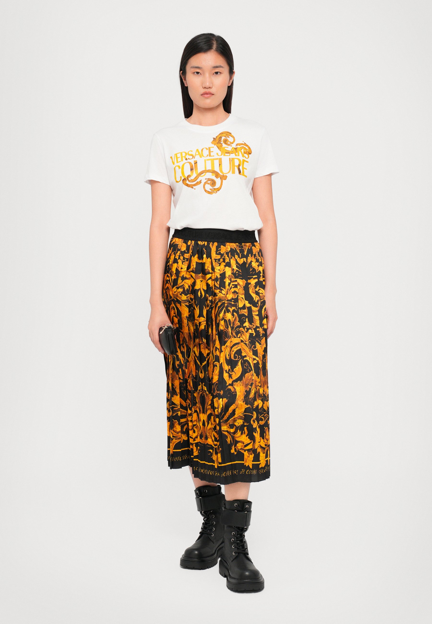 Versace Jeans Couture Pleated skirt - black/gold-coloured