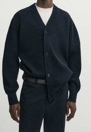 Strickjacke - mottled dark blue
