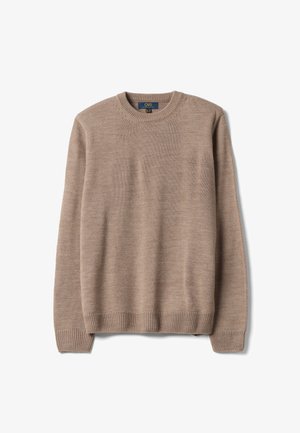 OVS, CREW-NECK KNIT JERSEY JUMPER, REGULAR FIT - Jersey de punto - dark beige