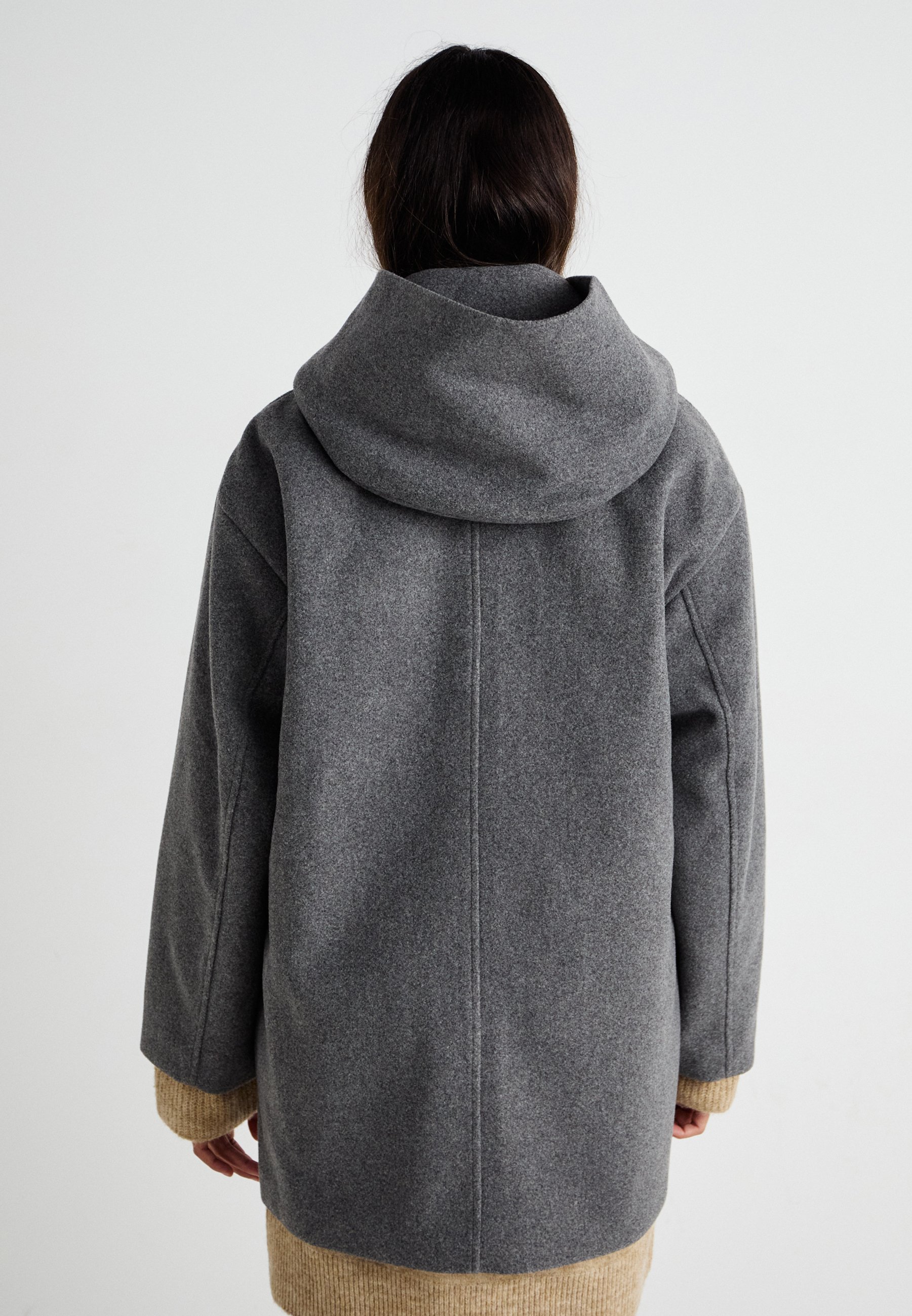 ONLY ONLBLAKE VILDA DUFFLE HOOD COAT - Short coat - medium grey