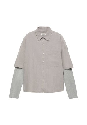 PULL&BEAR, DOUBLE SLEEVE CHECK SHIRT - Chemise - yellow