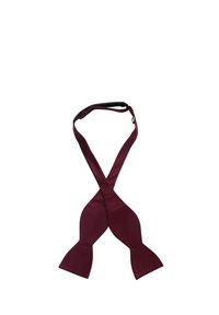 Burgunderfärgad satinfluga med en mjuk textur, som har en klassisk form och justerbart band för en säker passform.