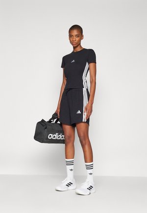 adidas Women's Essentials 3-Stripes Cotton Shorts Black/White — foto 2
