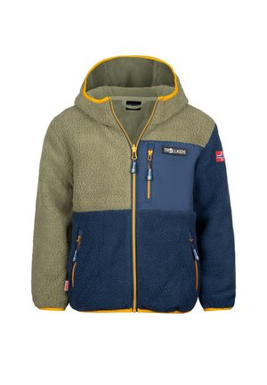 TROLLKIDS AURLANDSFJORD UNISEX - Fleecejakke - moss mystic blue golden yellow