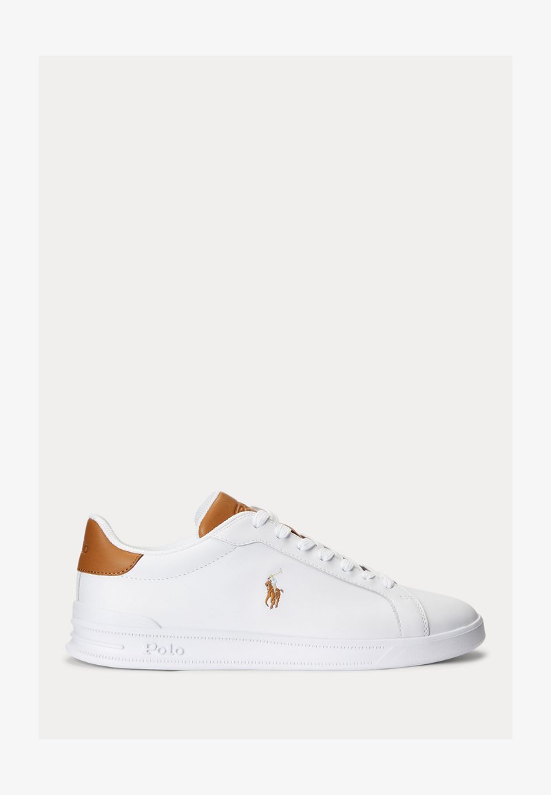 Polo Ralph Lauren HERITAGE COURT II LEATHER SNEAKER UNISEX - Sneakers low - white/tan