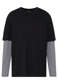 DOUBLE LAYER STRIPED TEE - Longsleeve - black