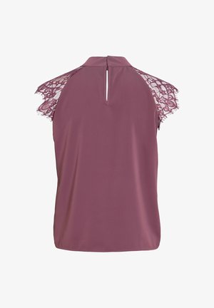 VILA, OBERTEIL MIT KURZEN ÄRMELN VISIMPLY SPITZEN - Bluse - rose brown