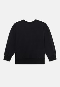 Sweatshirt preto com gola redonda, mangas longas e punhos canelados. Feito de um tecido suave com um acabamento ligeiramente texturizado. Sem logótipos visíveis.