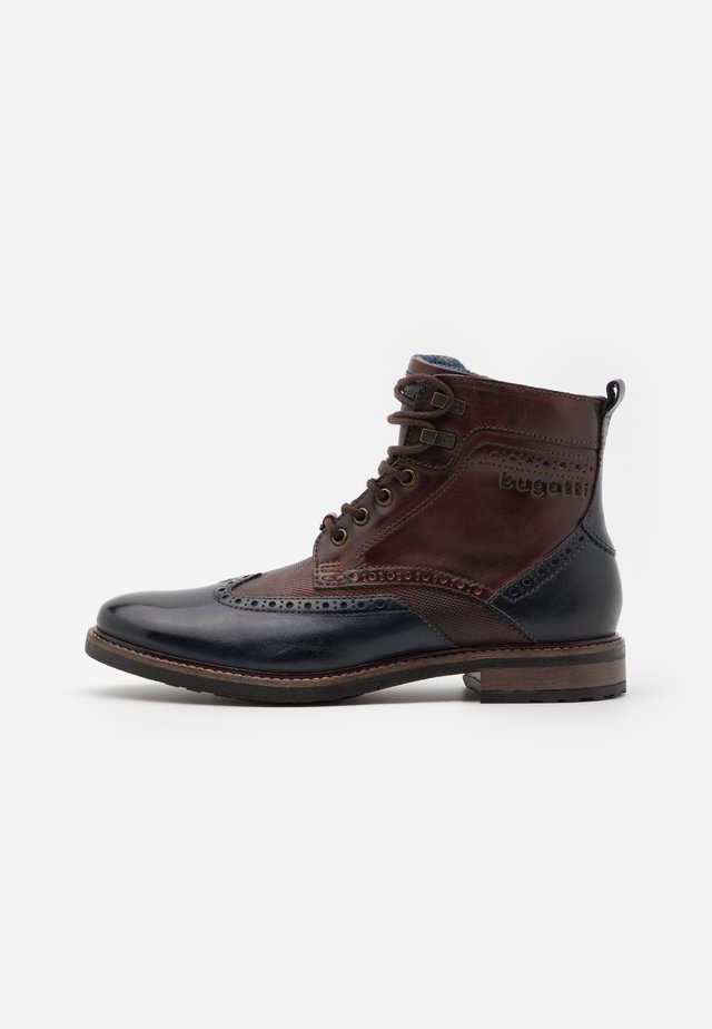 MARCELLO - Lace-up ankle boots - dark blue/dark brown