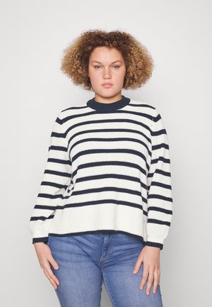 Pieces Curve PCTRISTA O NECK  - Μπλούζα με μακριά μανίκια - sky captain/cloud dancer