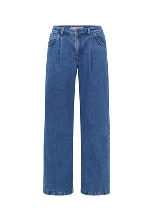 MARLENE MIT BUNDFALTE  - Flared Jeans - mid blue denim