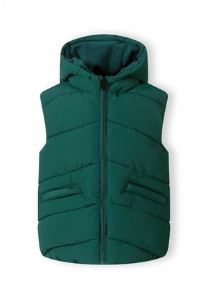 PADDED CHEVRON WITH HOOD - Väst - green
