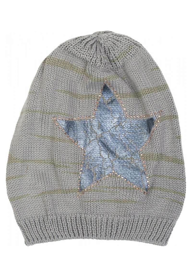 Damen Mützen | STYLEBREAKER MIT VINTAGE STERN UND STR Mütze hellgrau / blau/hellgrau - UF51466 Damen Mützen | STYLEBREAKER MIT VINTAGE STERN UND STR Mütze hellgrau / blau/hellgrau - UF51466