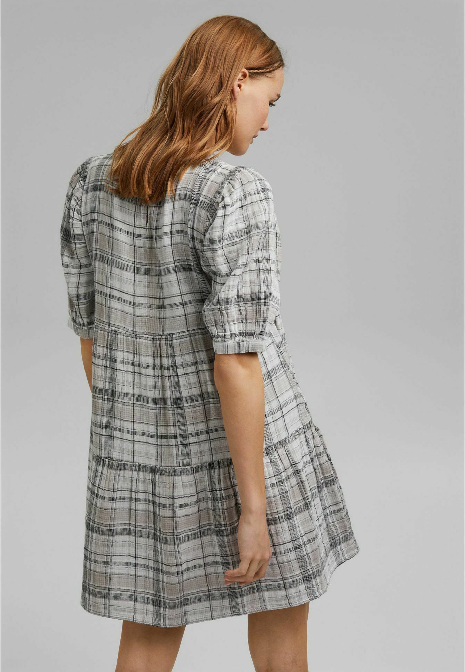 edc by Esprit KARIERTES DOUBLEFACE - Freizeitkleid - black/schwarz - Zalando .de