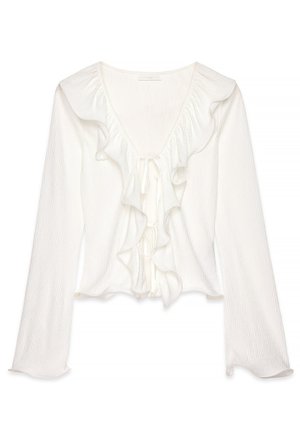 NA-KD, TIE STRUCTURED - Blusa - white