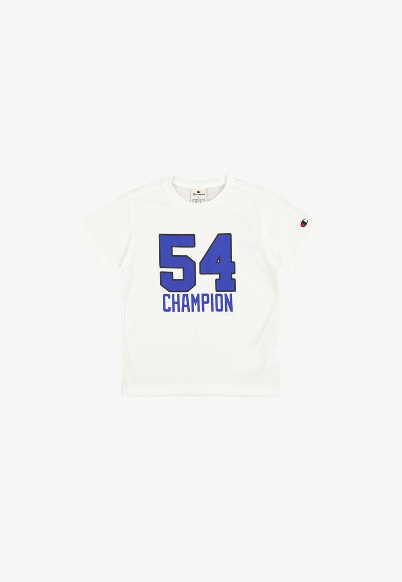 Witte t-shirt met korte mouwen, voorzien van een opvallend blauwe "54" en de tekst "CHAMPION". Gemaakt van soepel stof met een logodetail op de mouw.