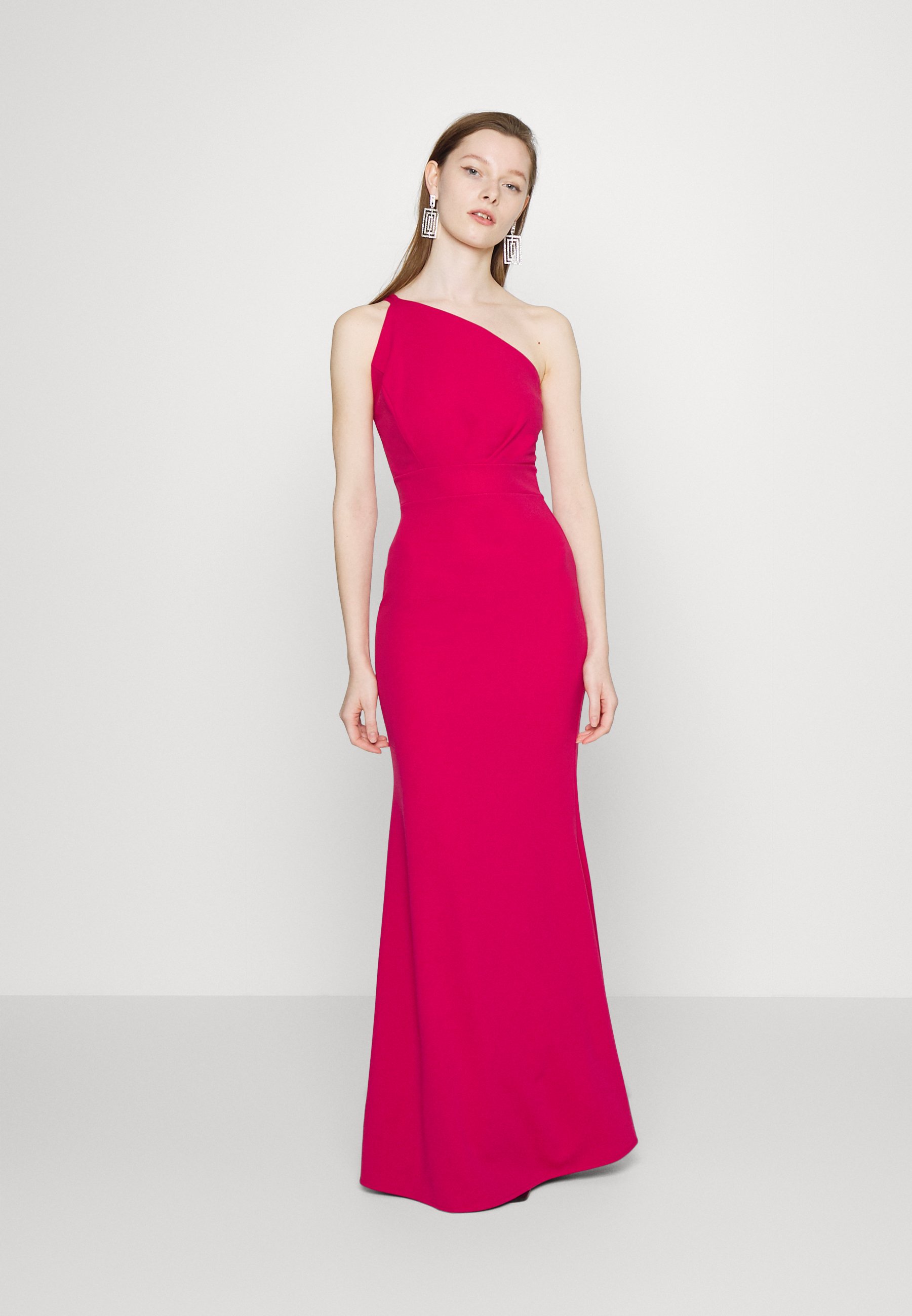 WAL G. MIMI ONE SHOULDER DRESS - Vestito di maglina - dark fushia/fuxia -  Zalando.it