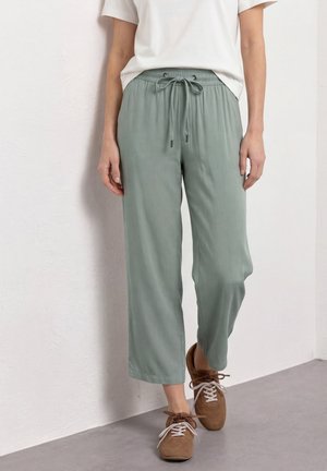 Street One, HIGH WAIST WIDE LEG HOSE IM LOOSE FIT - Bukser - dark mint green