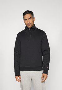 Champion ICONS TONAL HALF ZIP SMALL LOGO - Sweatshirt - black