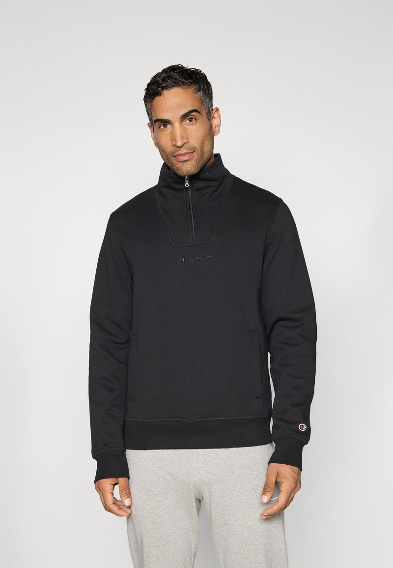 Champion ICONS TONAL HALF ZIP SMALL LOGO - Sweatshirt - black