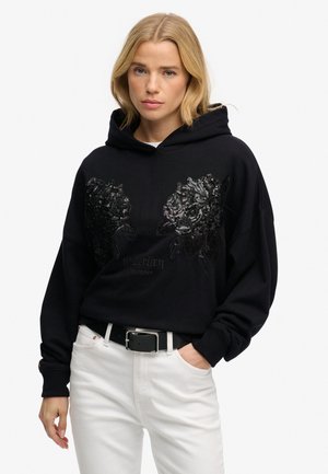 TATTOO EMBELLISHED - Sweat à capuche - black