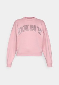 ARCHED EXPLODED RHINESTONE VARISTY LOGO BOWERY HIGH CREW NECK - Pusa - dusty mauve