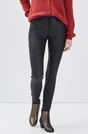 TREGGING - Pantalon classique - denim noir enduit