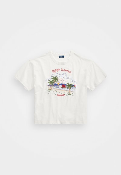 Polo Ralph Lauren BEACH MOTIF EMBROIDERED TEE - Print T-shirt - antique cream
