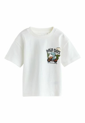 Next, REGULAR FIT - SHORT SLEEVE BACK PRINT T-SHIRT  . - T-shirt con stampa - white dinosaur oversized