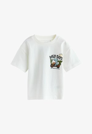 Next, REGULAR FIT - SHORT SLEEVE BACK PRINT T-SHIRT . - Trükipildiga T-särk - white dinosaur oversized